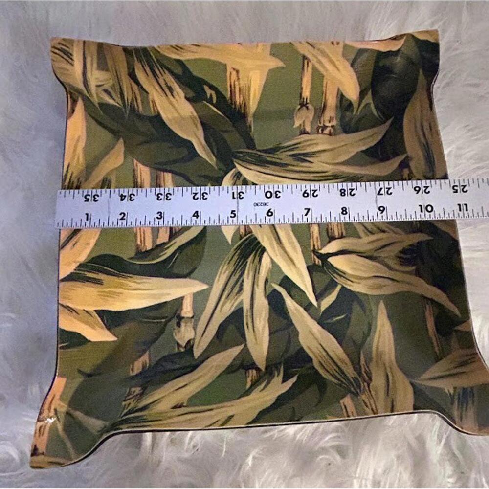 Vintage Tele-Fun NY Fabric Tray - Bamboo Botanical Print- Made in USA - MCM - Picture 7 of 9